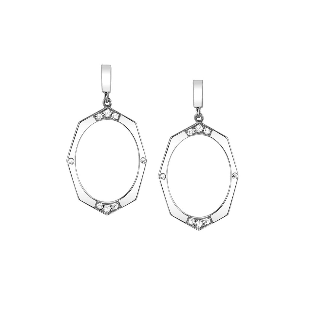 Diamond Drop Earrings In White Gold By Irthly
