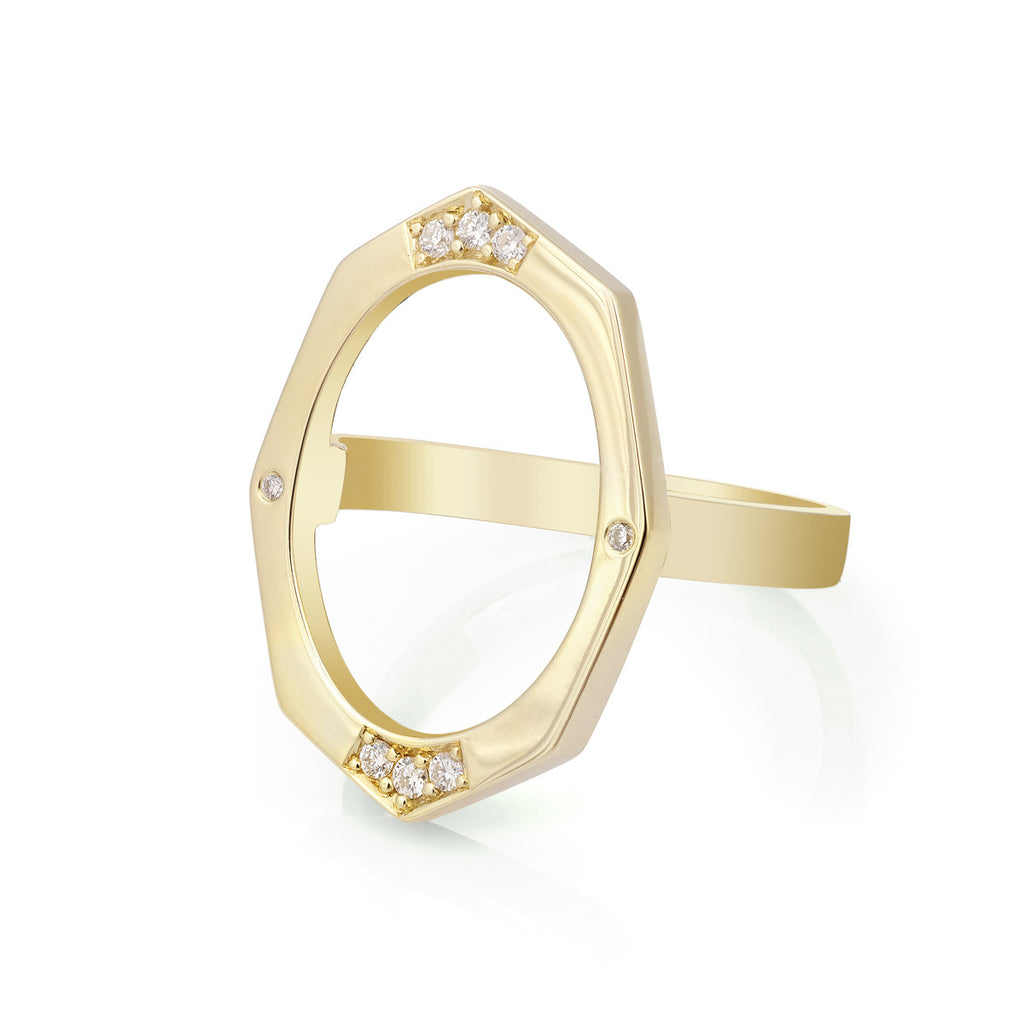 Large Diamond Ring in Gold Jewelry-Affinity Sans Series