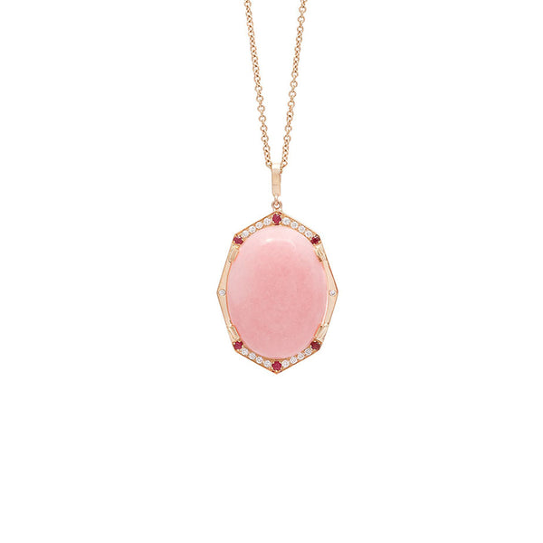 Pink Opal & Herkimer selling Necklace