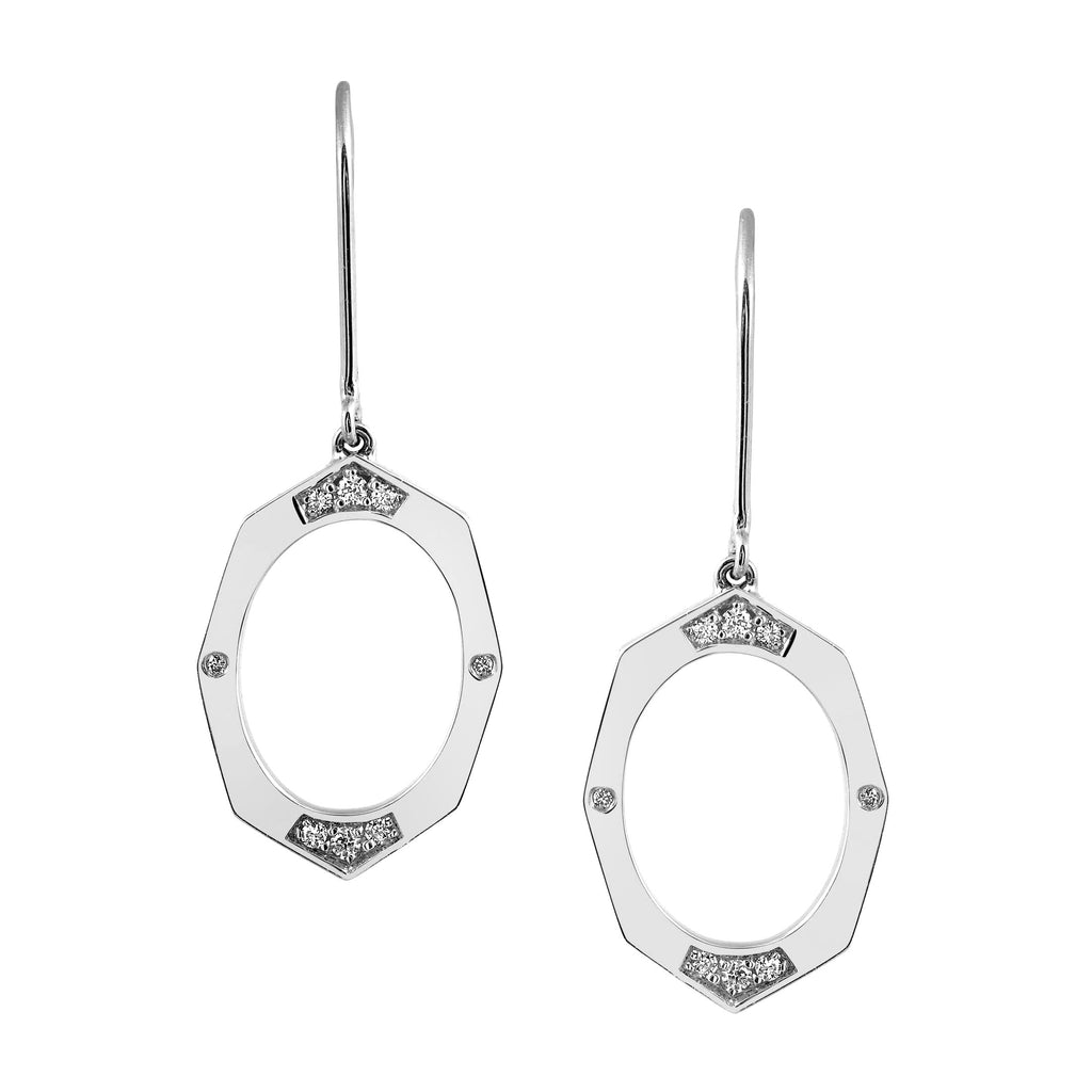 Small Diamond Drop Earrings With Lever Backs | Affinity Sans Series | Irthly