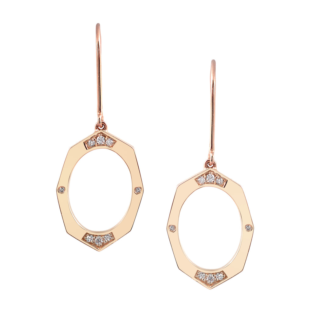 Small Diamond Drop Earrings With Lever Backs | Affinity Sans Series | Irthly