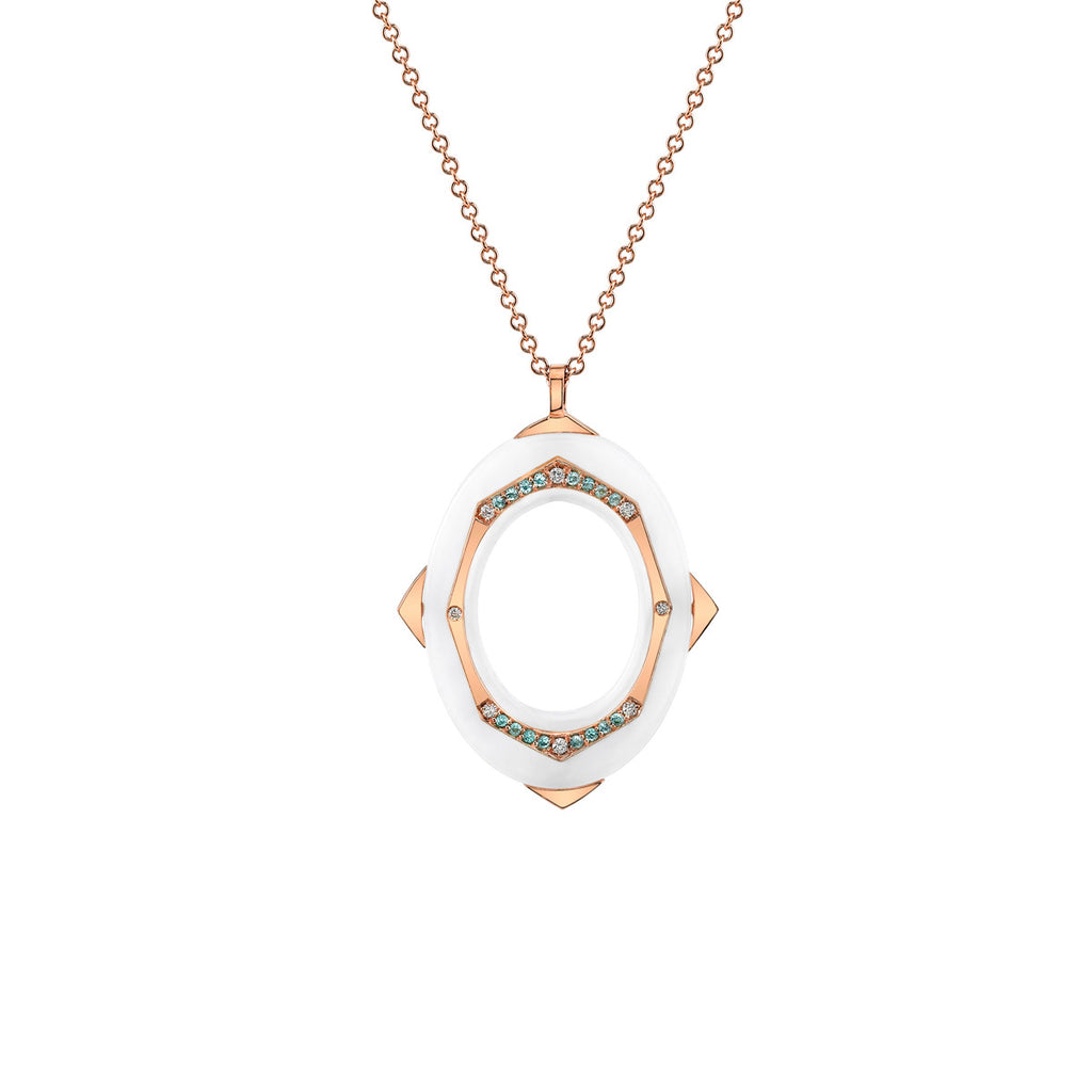 Affinity Diamond and Paraiba Pendant in 18k Gold Jewelry - Irthly