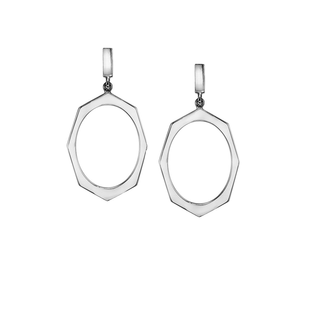 White Gold Drop Earrings By Irthly