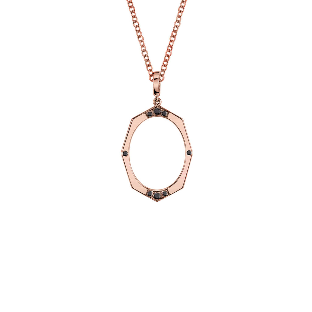 Small Black Diamond Pendant in Gold Jewelry-Affinity Sans Series