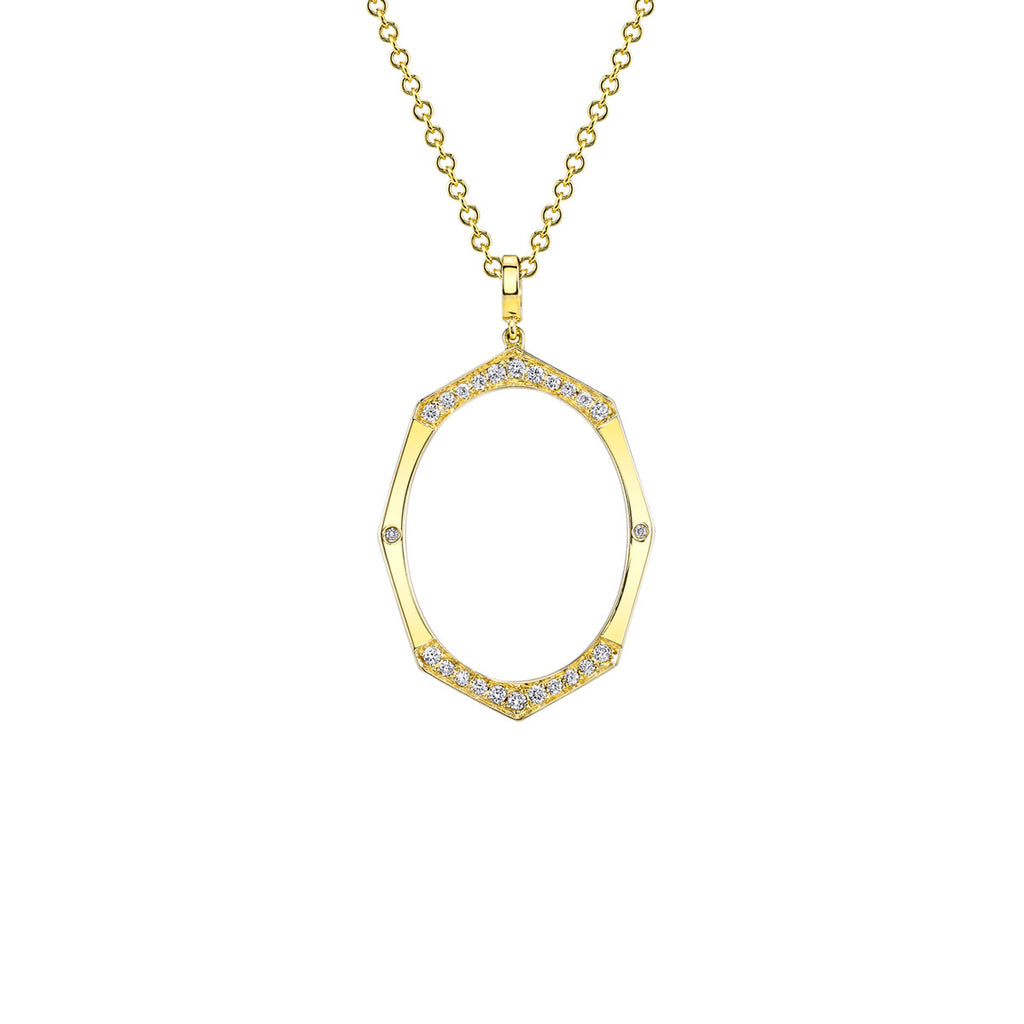 Large Diamond Pendant in Yellow Gold By Irthly
