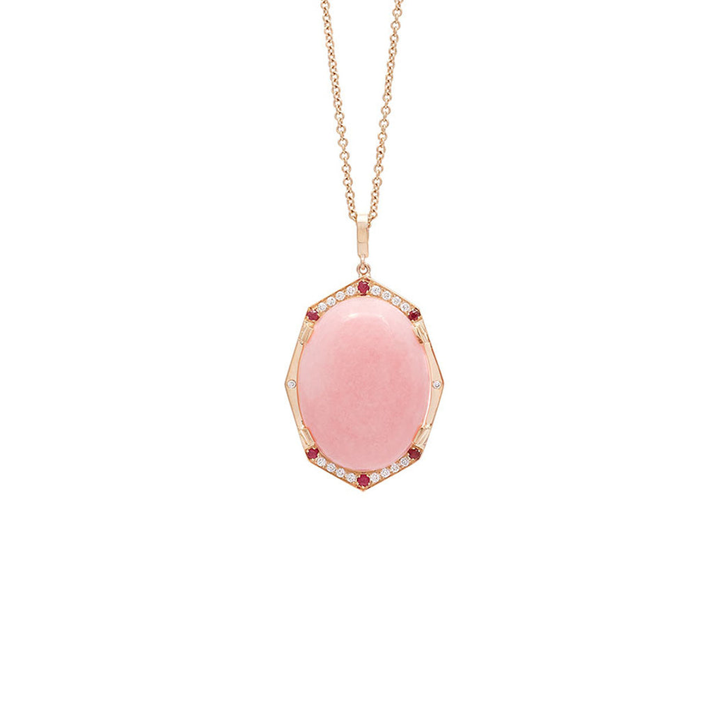 Peruvian Pink Opal Necklace in Rose Gold By Irthly