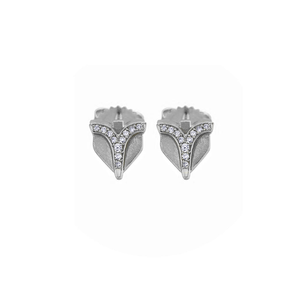 Deco Sans Diamond Earrings Studs in 18k Gold Jewelry - Irthly - 3