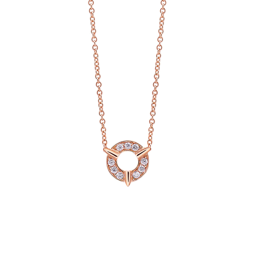 Dainty Circle Diamond Necklace In Rose Gold By Irthly