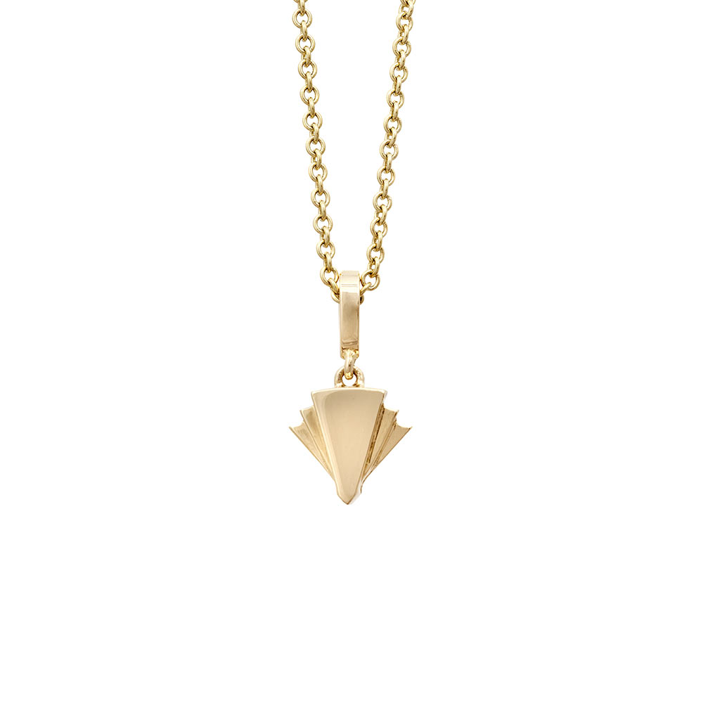 Fan Diamond Pendant in Gold Jewelry-Deco Sans Series