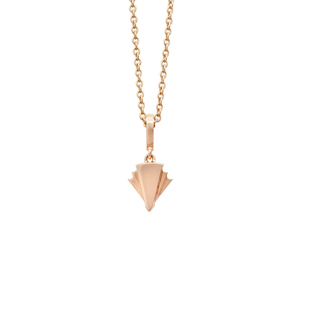 Deco Sans Fan Diamond Pendant in 18k Gold Jewelry - Irthly - 2