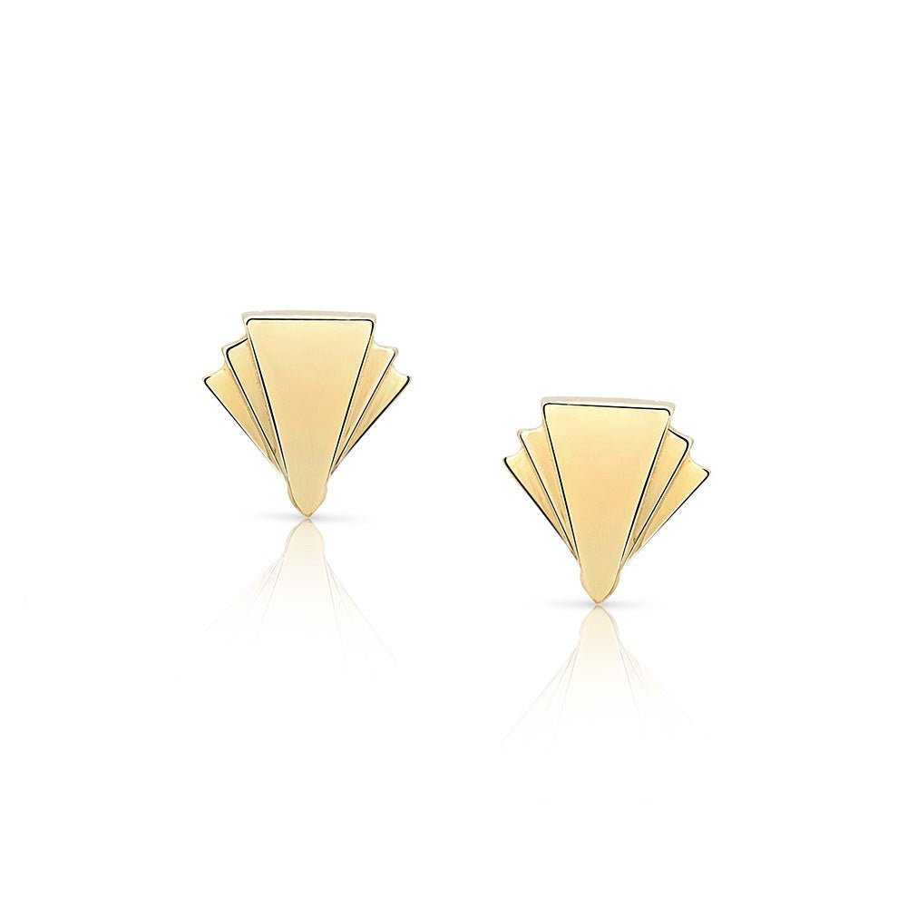 Deco Sans Diamond Earrings Studs in 18k Gold Jewelry - Irthly - 2