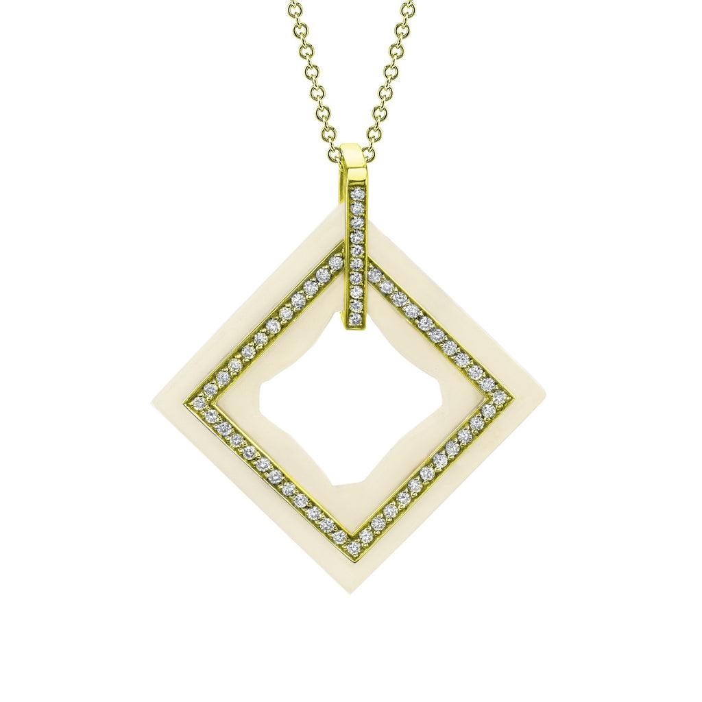 Frame Diamond Pendant in 18k Gold Jewelry - Irthly - 3