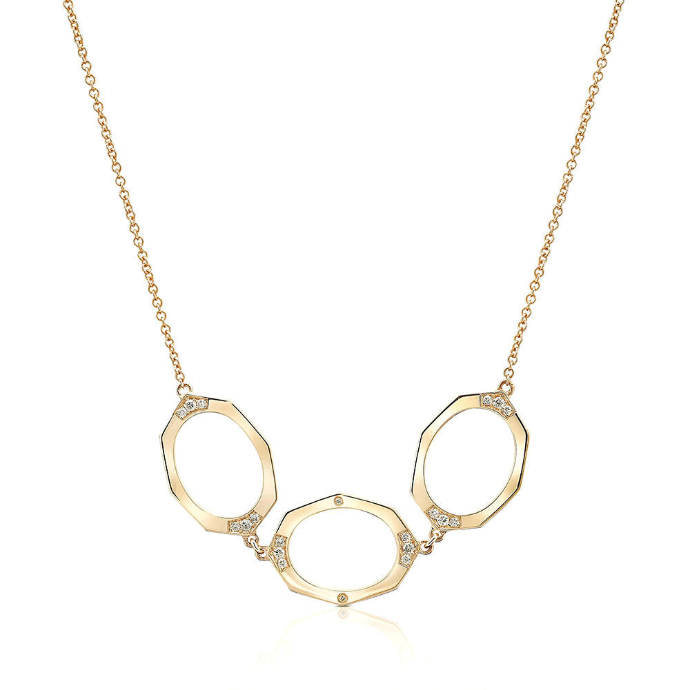 Three Oval Link Horizontal Diamond Necklace | Affinity Sans | Irthly