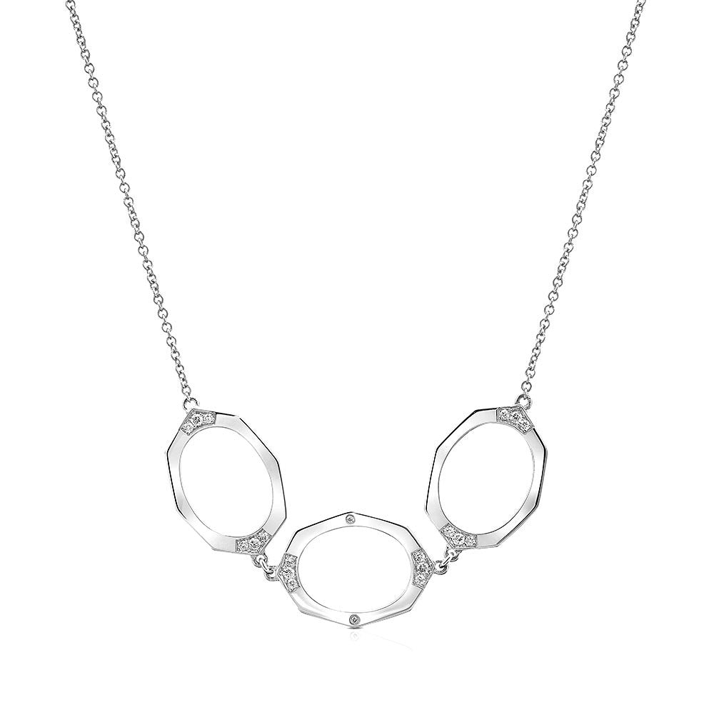 Three Oval Link Horizontal Diamond Necklace | Affinity Sans | Irthly