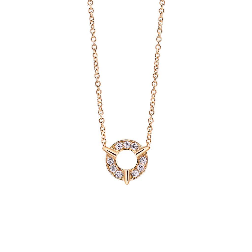 Dainty Circle Diamond Necklace In Yellow Gold By Irthly