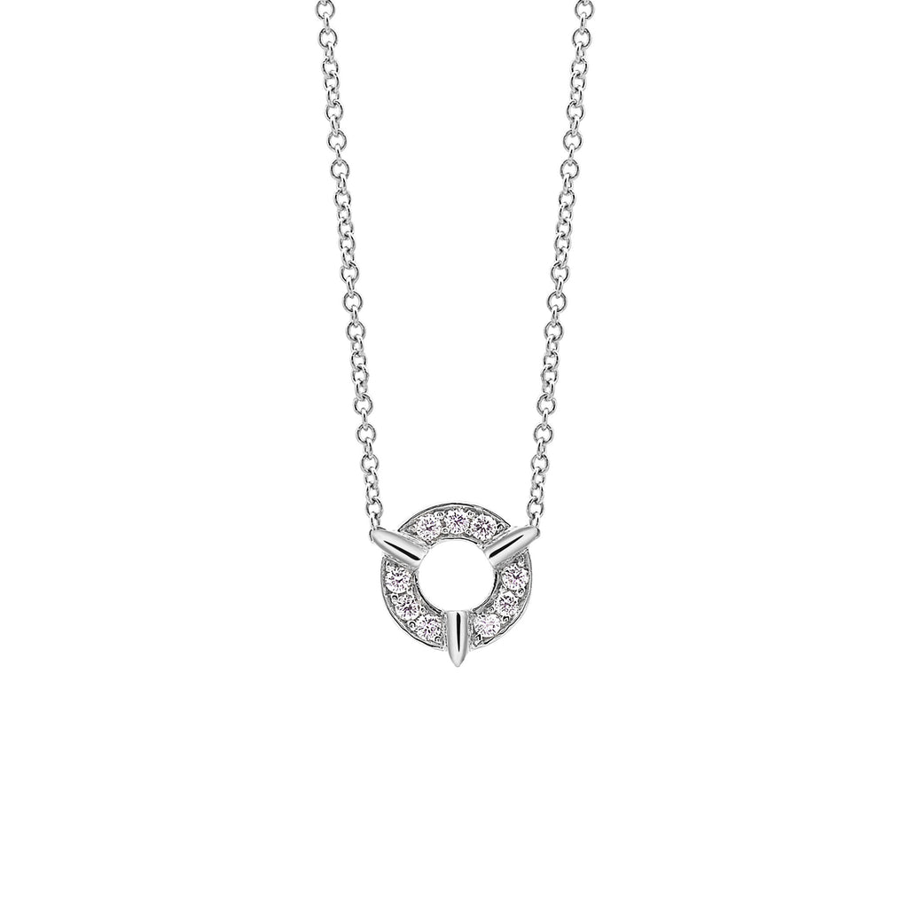 Dainty Circle Diamond Necklace In White Gold By Irthly