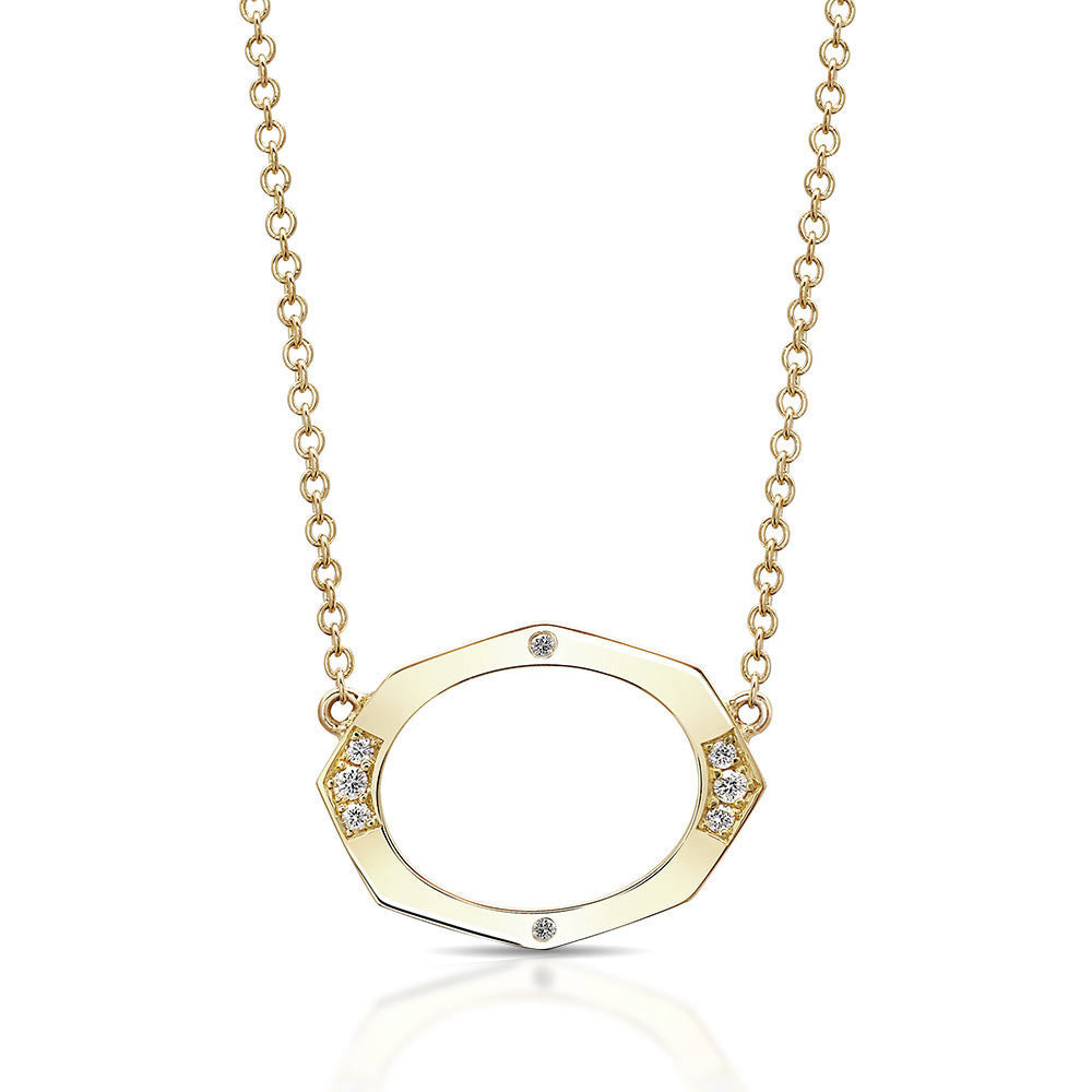 Small Horizontal Diamond Pendant in Gold Jewelry-Affinity Sans Series