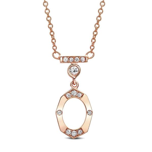 Dainty Diamond and Gold Necklace With Bar and Bezel in Rose Gold By Irthly