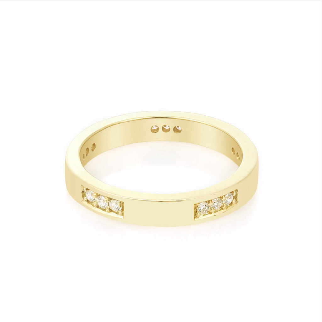 Diamond Engagement Band in Yellow Gold By Irthly