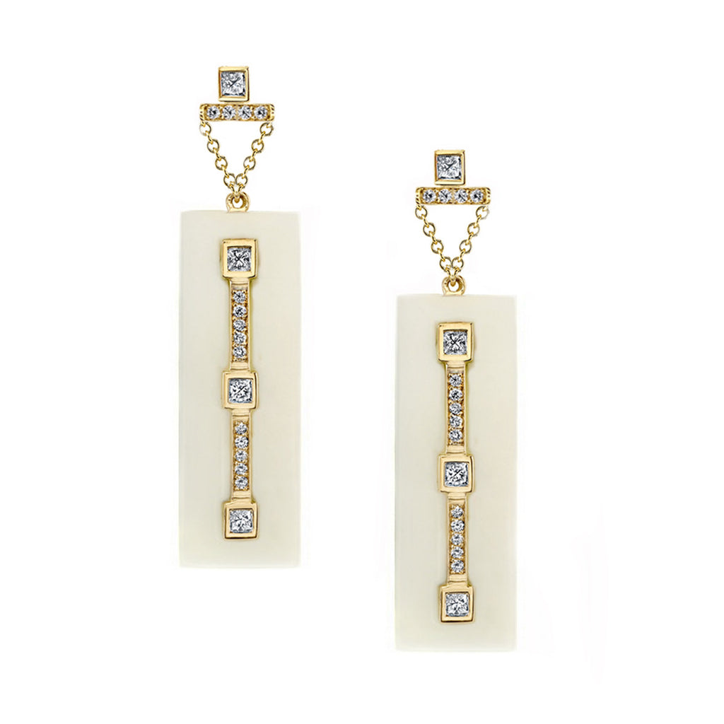 Return Princess Cut Diamond Earrings in 18k Gold Jewelry - Irthly - 2