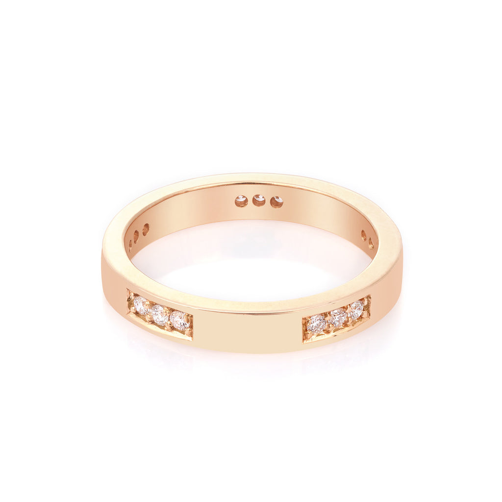 Diamond Engagement Band in Rose Gold By Irthly