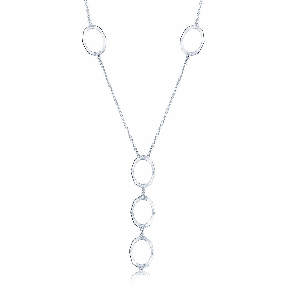 Oval Link Diamond Necklace in White Gold By Irthly